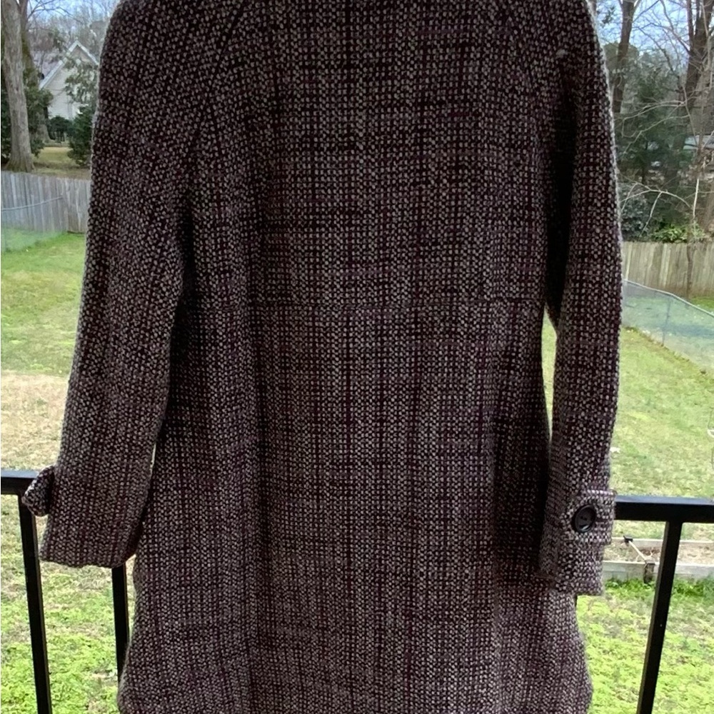 Tribal Women's Tweed Pea Coat - Black, White, and Purple petite small - Picture 5 of 5